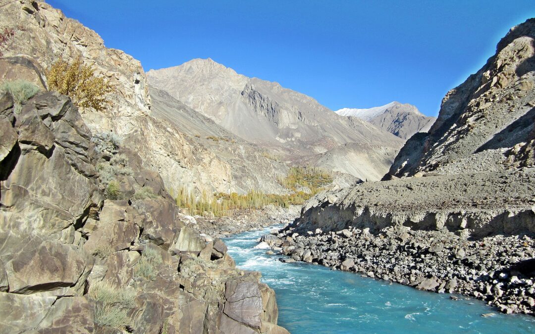 an image of the Indus River flowing in Kharmang valley